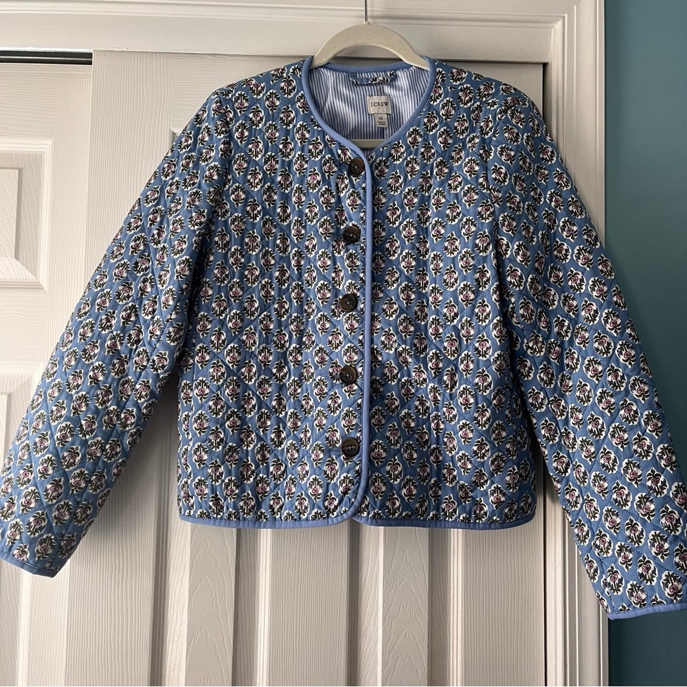 JCrew Floral Quilted Jacket